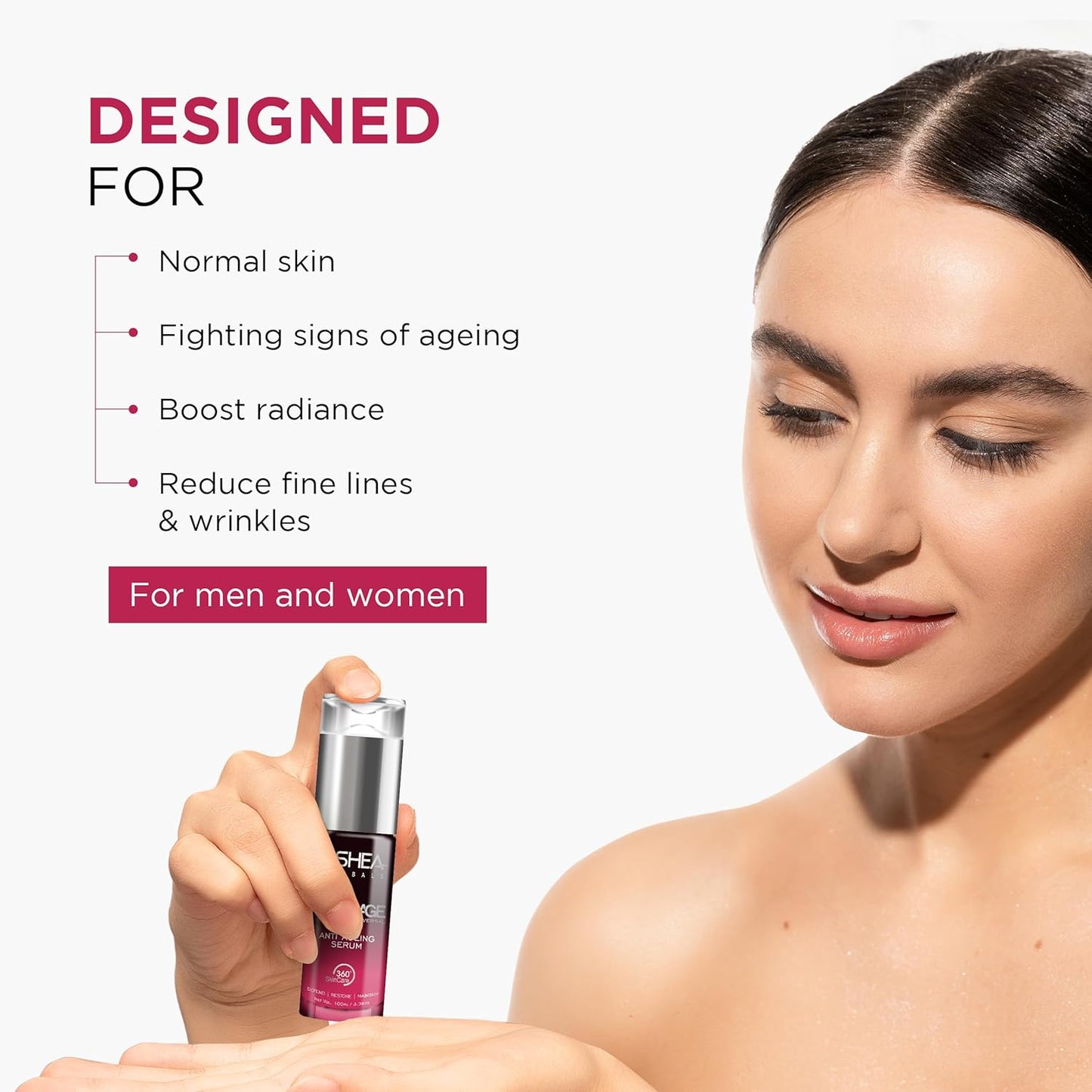 Oshea PhytoAge Reversal Anti Ageing Face Serum for Men & Women | Reduces Wrinkles & Fine Lines | Boosts Natural Glow & Improve Firmness | Enriched with Aloevera Extracts | All Skin Types | 40ml