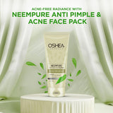 Oshea Herbals NeemPure Anti Pimple & Acne Face Pack | Controls Sebum, Reduces Acne & Spots | Enriched with Neem & Willow Bark Extract | Retains Moisture Balance | Suitable for All Skin Types | 100 g