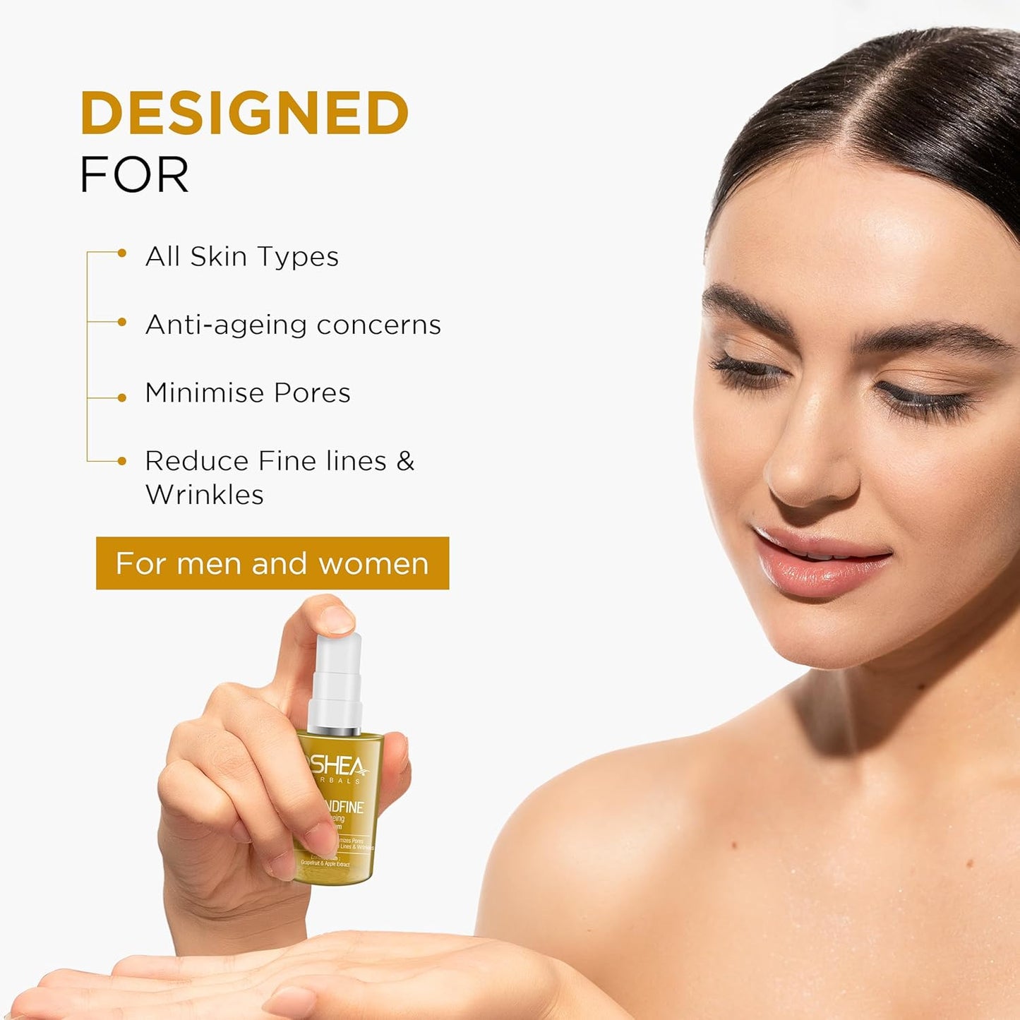 Oshea Herbals Almondfine Anti Ageing Face Serum for Women & Men | Reduces Fine Lines & Wrinkles | Boosts Hydration & Skin Elasticity | Enriched with Grapefruit & Apple Extracts | All Skin Types | 30ml