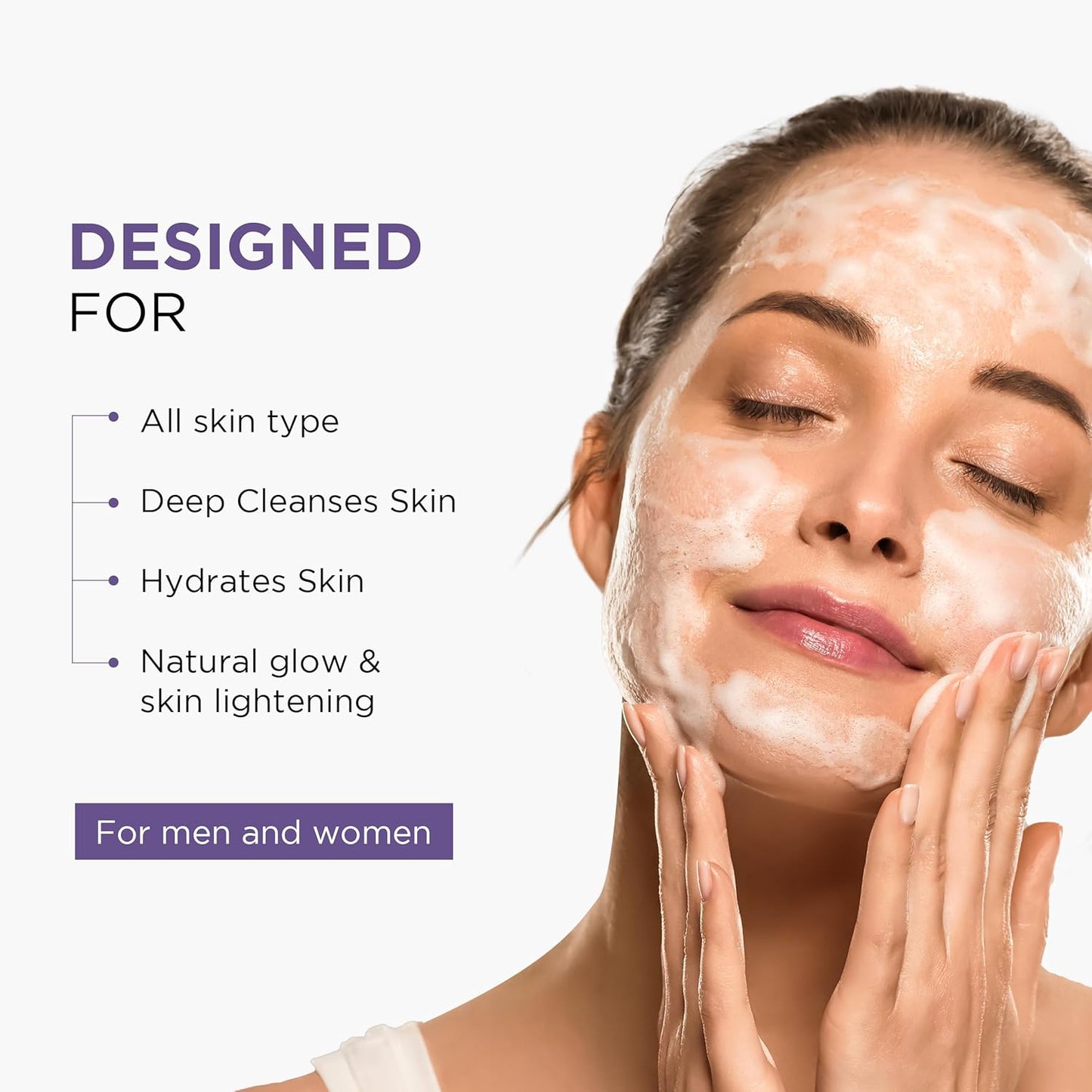 Oshea Herbals Glopure Lightening Gel Facewash For All Skin Types | Lightens & Hydrates Skin with Deep Cleaning | Enriched with Mulberry & Liquorice Extracts  | 50g
