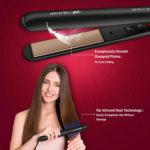 Ikonic Me Simply Straight Hair Straightener - Black