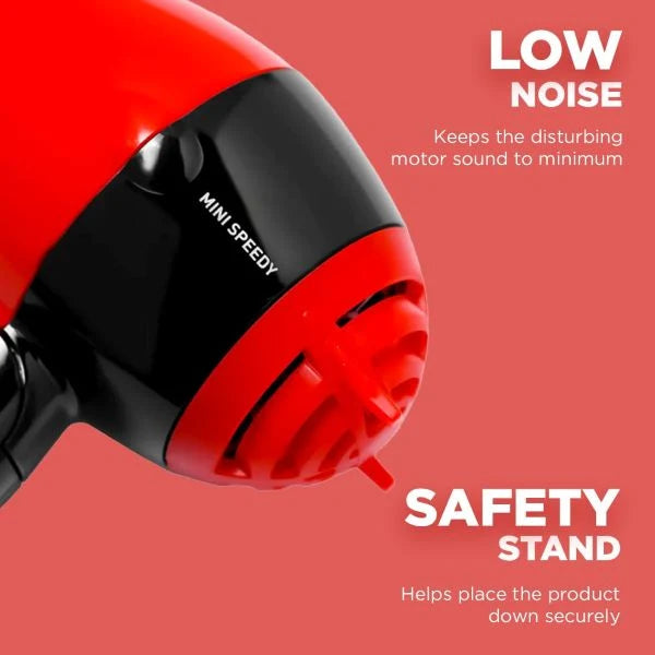 Ikonic Me Mini Speedy 1000W Lightweight Foldable Hair Dryer with 2 Speed Settings