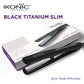 Ikonic Professional Black Titanium Slim Hair Straightener with 1-Inch Slim Floating Titanium Plates & Digital Temperature Adjustment