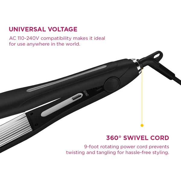 Ikonic Professional Pro Titanium Hair Crimper with Titanium Plates & Adjustable Temperature Control