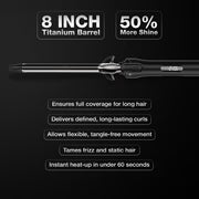 Ikonic Professional Curling Tong CT -25 2.0 Hair Curler with Advanced Titanium Barrel & Auto Lock