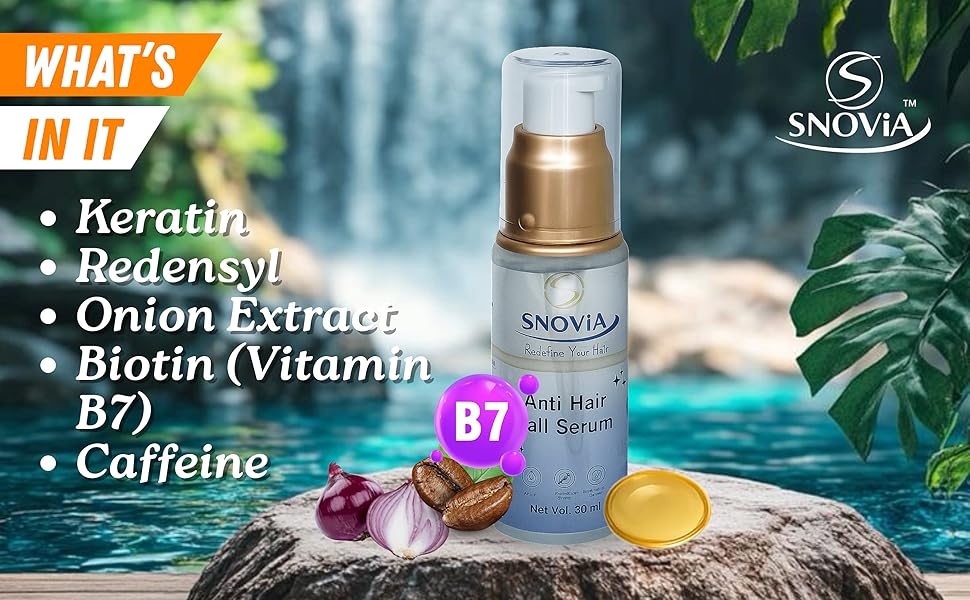 SNOVIA Anti Hair Fall Serum – Intensive Scalp Treatment For Hair Strength & Growth | 30ml