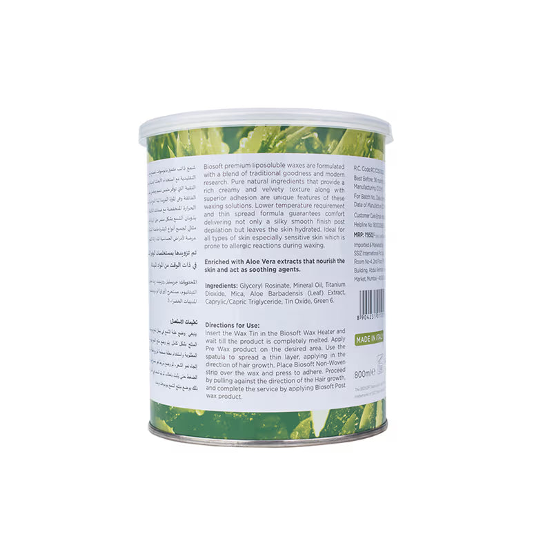 Biosoft Liposoluble Aloe Vera Creme Wax (800ml)
