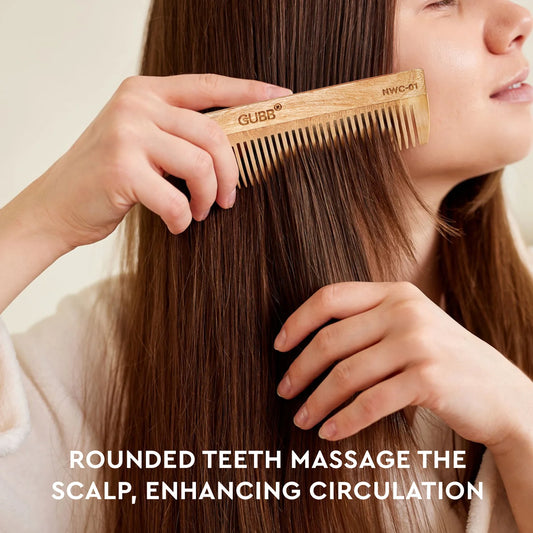 GUBB All-Purpose Neem Wood Comb - Natural