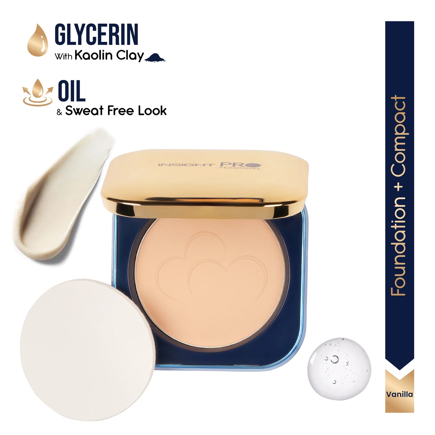 Insight Professional All Day Matte Compact Foundation | Buildable Coverage, Flawless Finish | Lightweight, Long-Lasting Pressed Powder | Oil Control Face Makeup - 11g