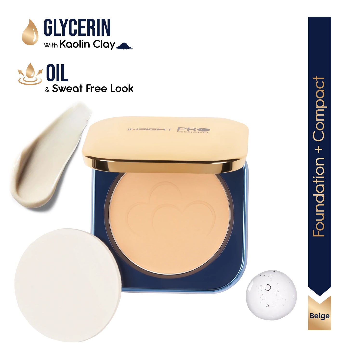 Insight Professional All Day Matte Compact Foundation | Buildable Coverage, Flawless Finish | Lightweight, Long-Lasting Pressed Powder | Oil Control Face Makeup - 11g