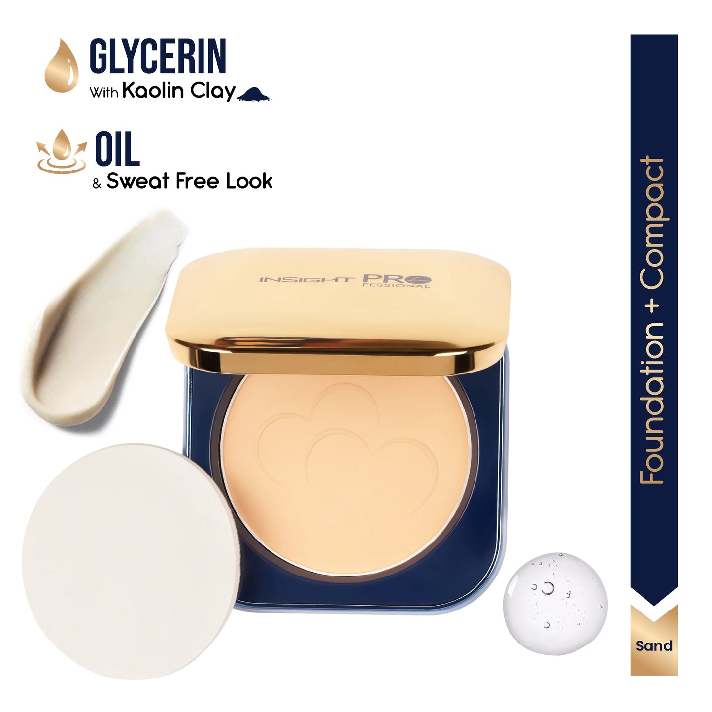 Insight Professional All Day Matte Compact Foundation | Buildable Coverage, Flawless Finish | Lightweight, Long-Lasting Pressed Powder | Oil Control Face Makeup - 11g