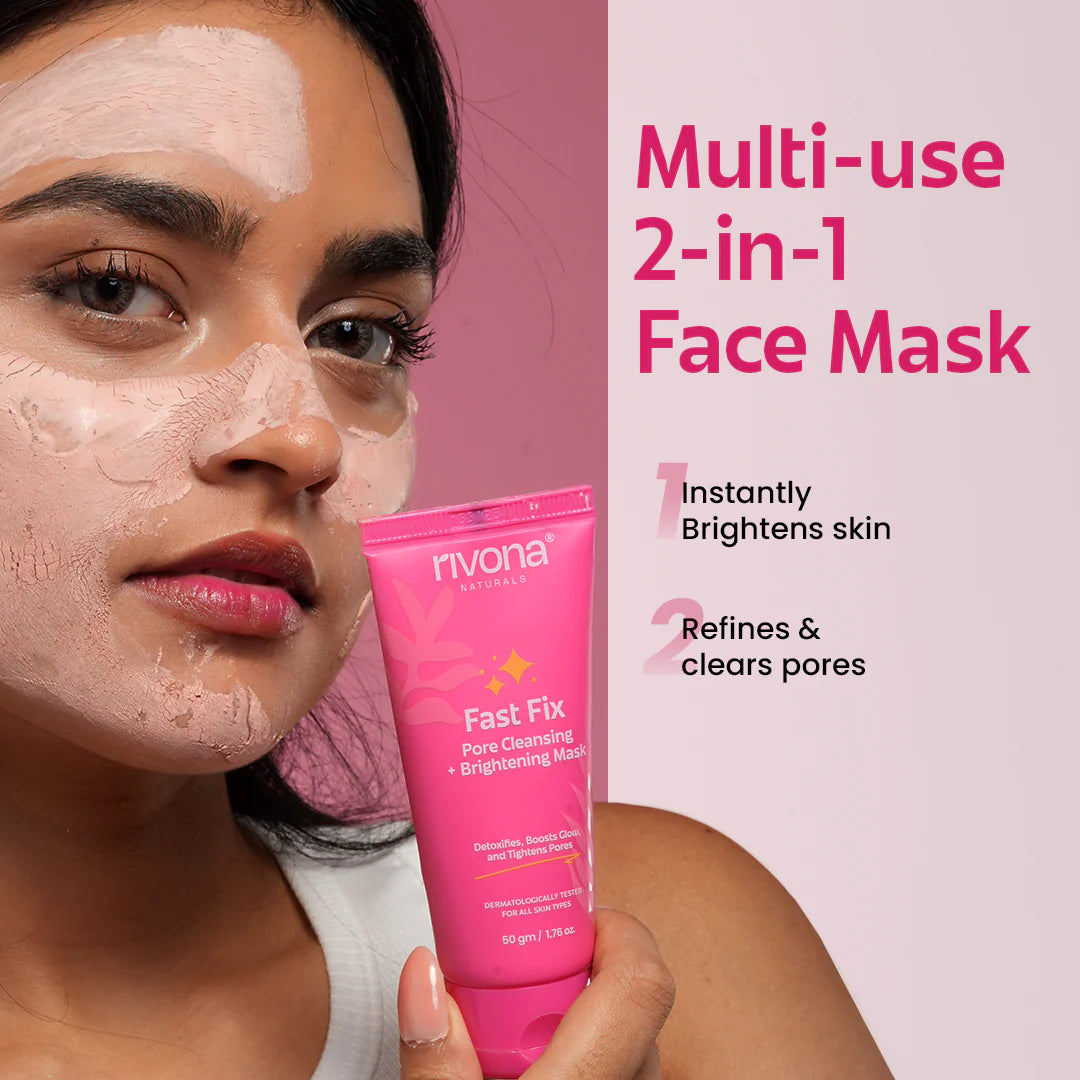 2-in-1 Face Mask - Instant Brightening Face Mask | Pore Cleansing Face Mask | 50g