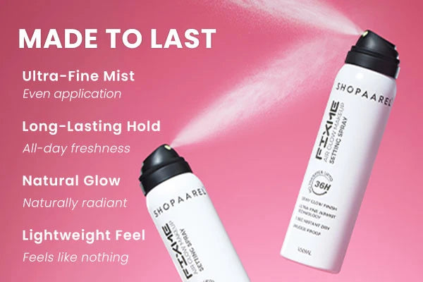 Shopaarel Fixme Air Glow Makeup Setting Spray, 36Hr Long Lasting Makeup, Waterproof, Lightweight