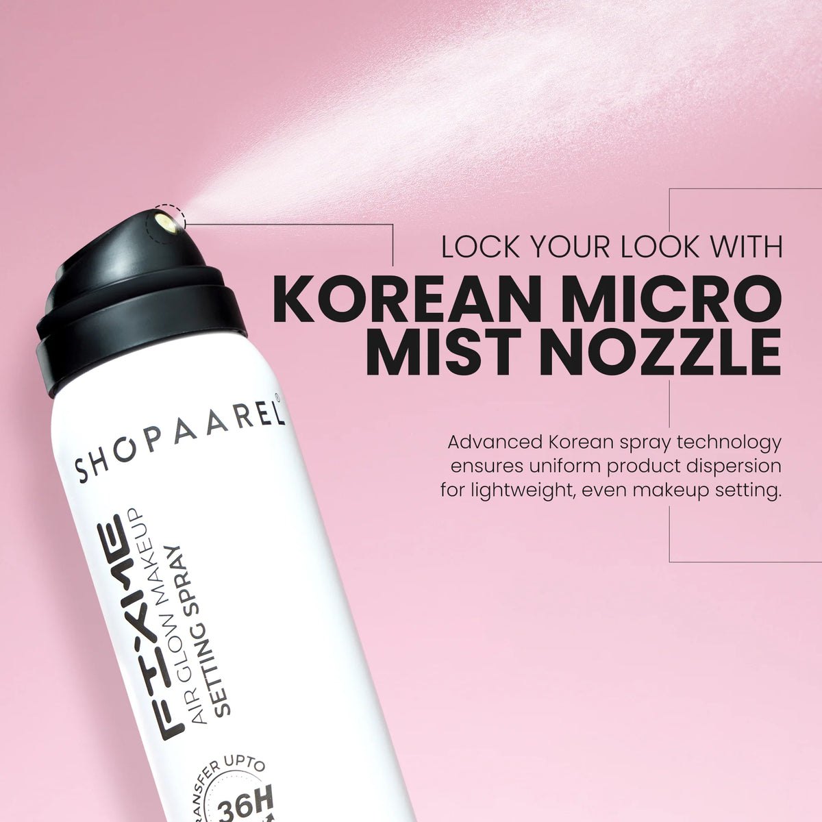 Shopaarel Fixme Air Glow Makeup Setting Spray, 36Hr Long Lasting Makeup, Waterproof, Lightweight