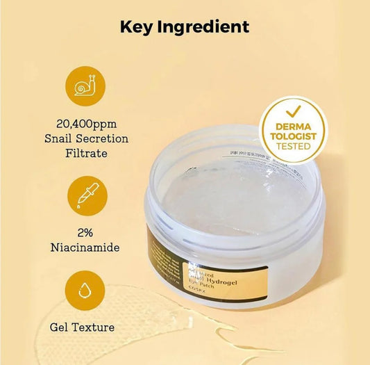 COSRX Advanced Snail Hydrogel Eye Patch 60 Patches (3.17 oz) | Eye treatments | Fine Line, Undereye, Revitalize, Refresh, Korean Skincare