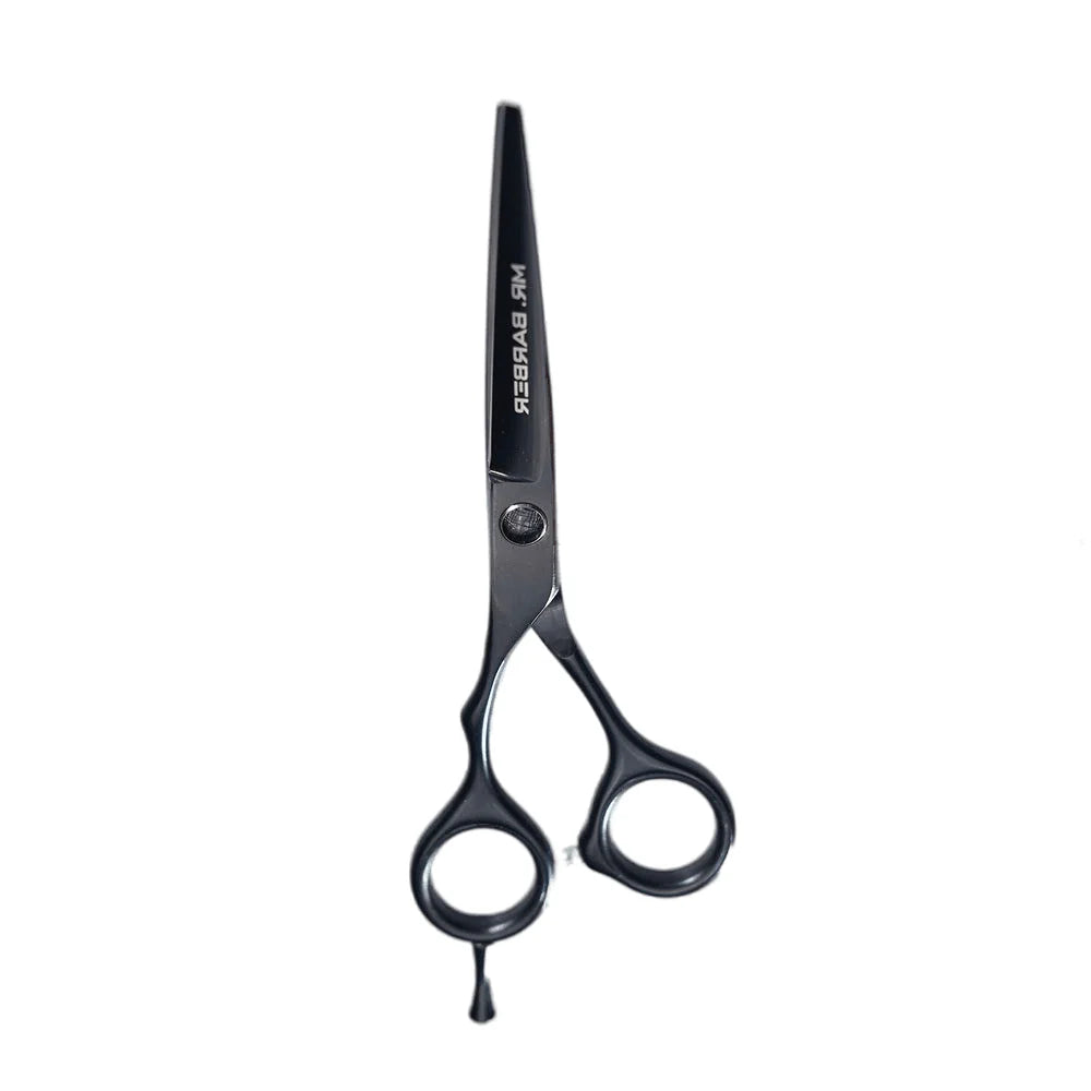 Mr. Barber Classic Black Teflon Scissors 5.5" (14 cm) | Professional Hair Cutting Shears