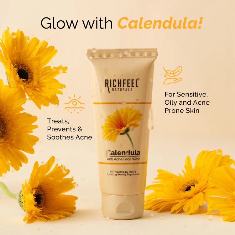 Richfeel Naturals Calendula Anti Acne Face Wash 100g