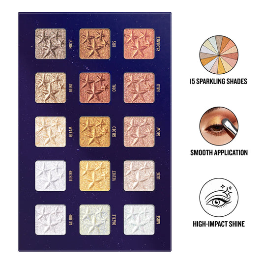 Forever52 Stellars 15 Color Pressed Glitter Palette