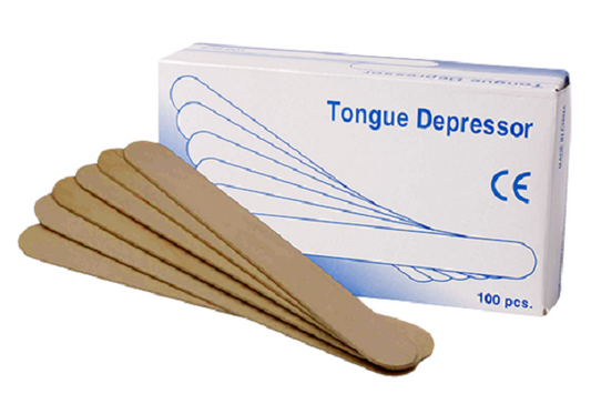 Lisamed Wooden Tongue Depressor, Non-Sterile, 6 Inch Length, 100 Pieces Pack Hand Held Retractor (Dental)