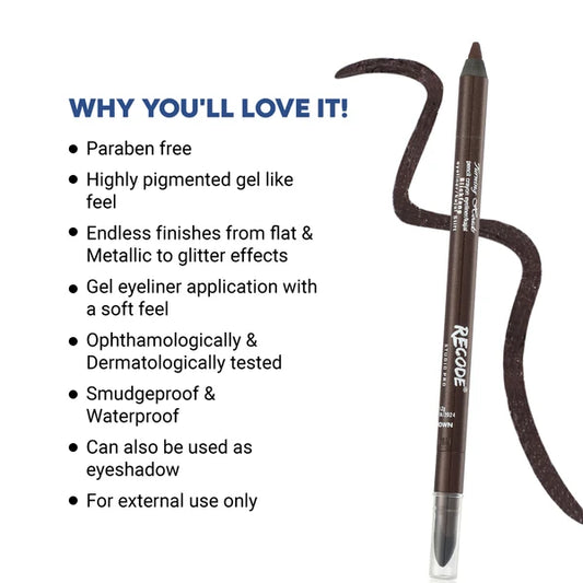 Recode Turning Heads Brown Crayon Gel Eyeliner Cum Kajal