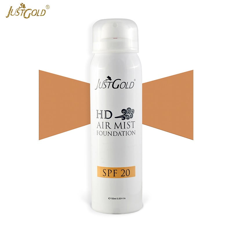 JUSTGOLD HD Air Mist Foundation With Spf 20 Full Coverage Spray With Matte Finish For Face And Body | All Skin Types