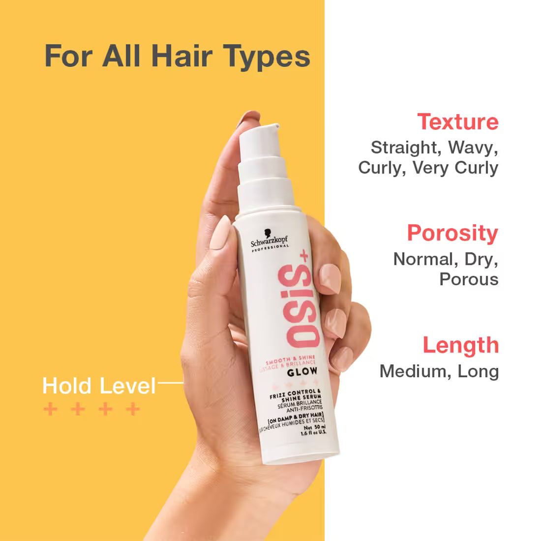 Schwarzkopf Professional OSiS+ Glow Anti-Frizz Shine Serum For Frizz Reduction And Shine (50ml)