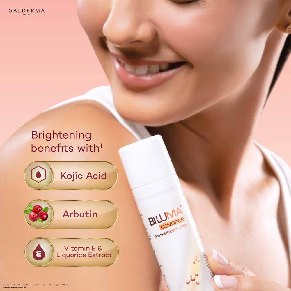Biluma Skin Brightening Lotion, Vitamin E, Fades Fine Lines & Wrinkles, for Glowing Skin (45 g)