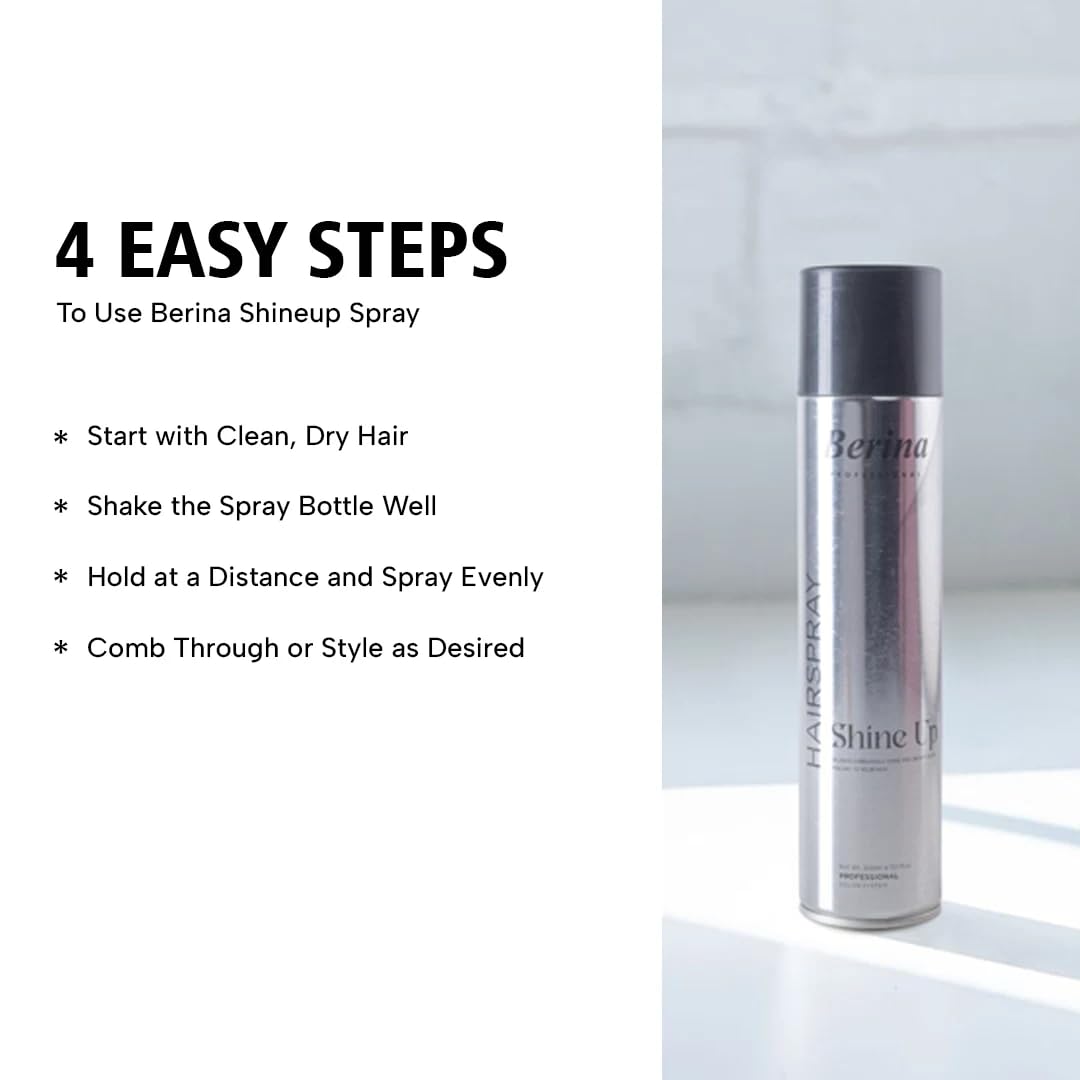 Berina Professional | Hair Shine-Up Spray | 300ml | Adds Shine and Hold