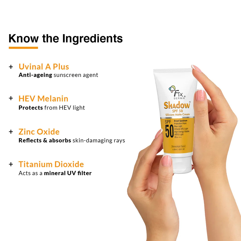 Shadow SPF 50 Silicone Matte Cream | A Silicone-based SPF 50+ Sunscreen with a Matte Finish 50ml