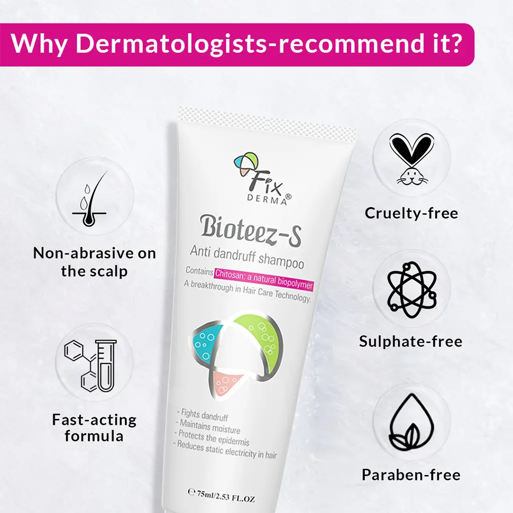 Fix Derma Bioteez-S - Anti Dandruff Shampoo | For Dandruff-Free and Revitalized Hair