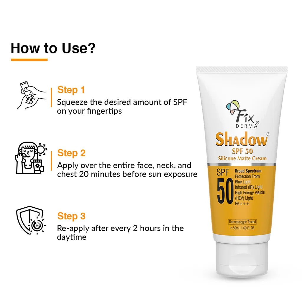 Shadow SPF 50 Silicone Matte Cream | A Silicone-based SPF 50+ Sunscreen with a Matte Finish 50ml