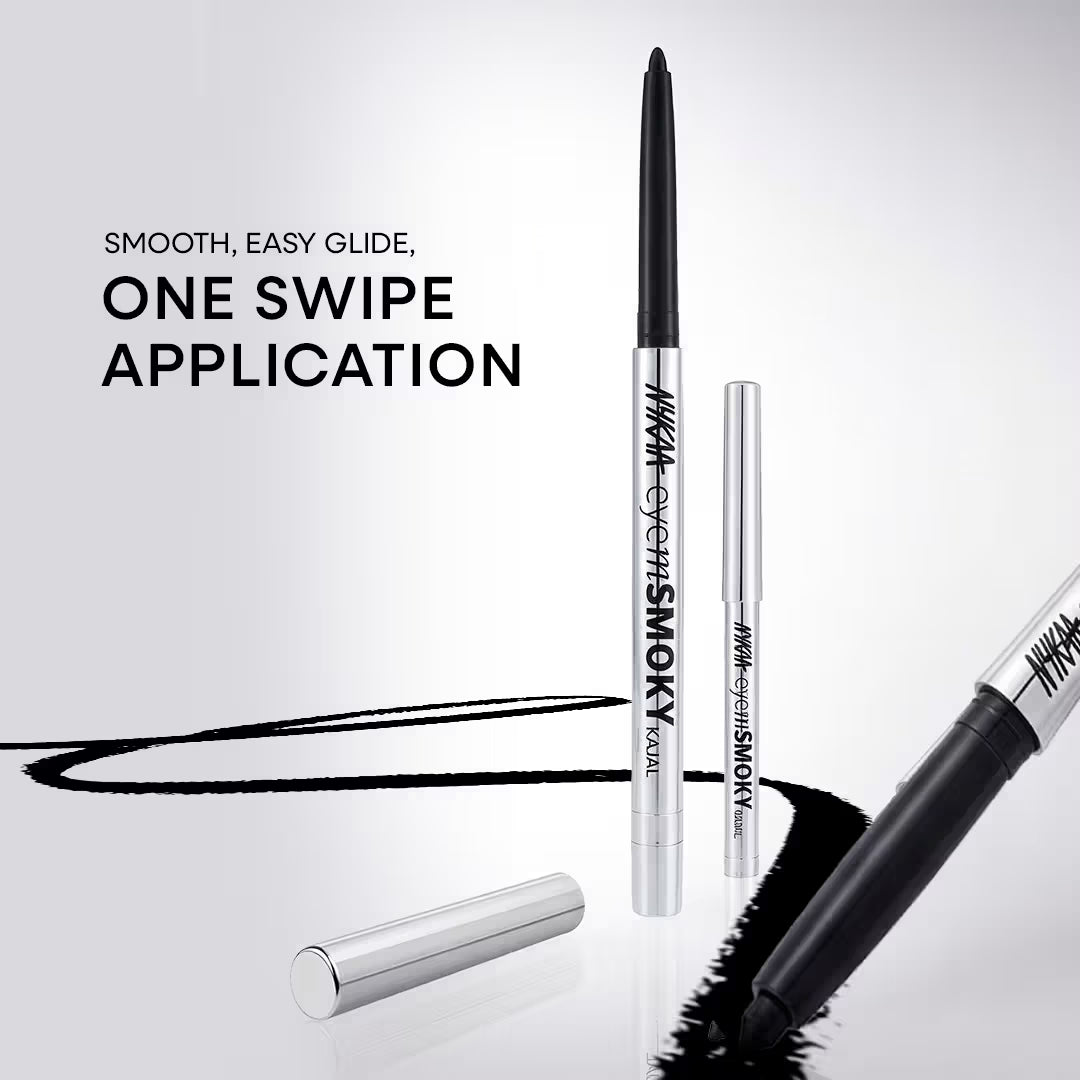 Nykaa Cosmetics Eyem Smokey Intense Gel Kajal With Free Sharpener & Smudger- Black