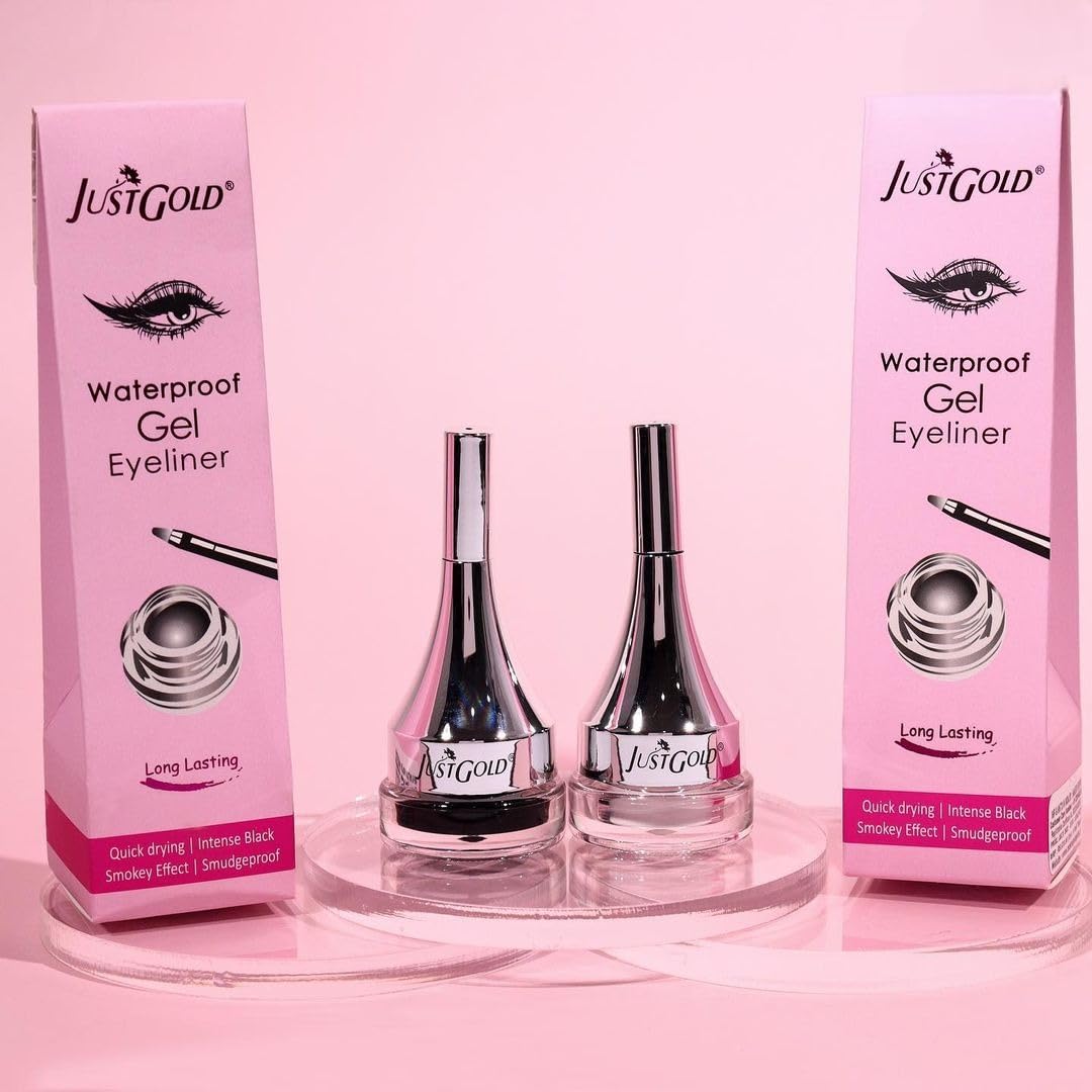 JustGold Gel Eyeliner, Smudge Proof, Water Proof, Long Lasting and Matte Finish Gel Eyeliner