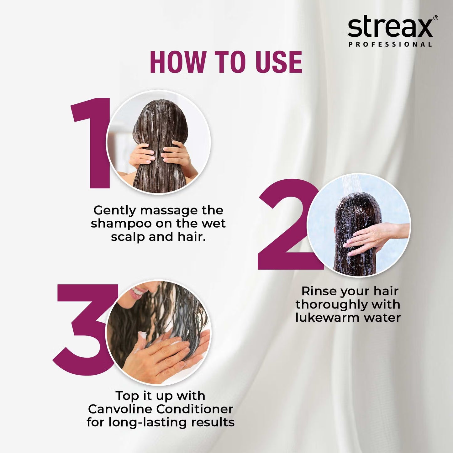 Streax Professional Canvoline Shampoo With Kera-Charge & Baobab Oil (300ml)