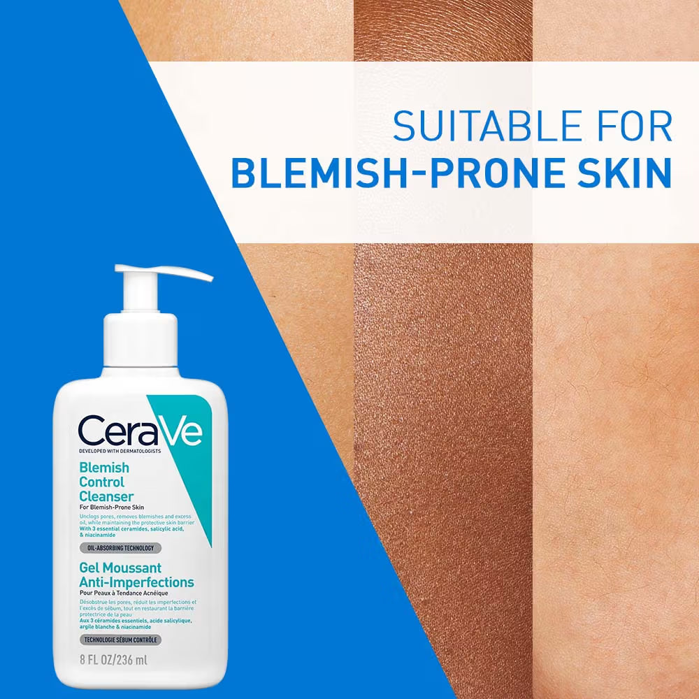 CeraVe Blemish Control Cleanser with 2% Salicylic Acid & Niacinamide for Acne-prone skin (236ml)