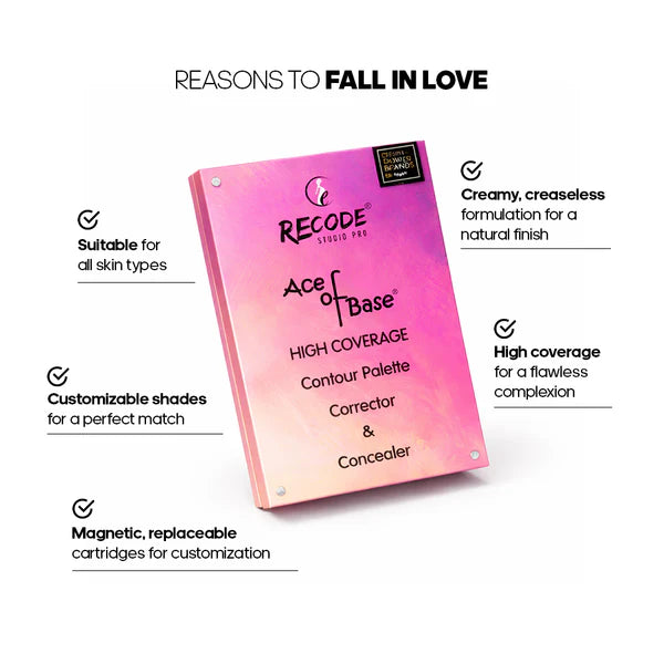 Recode Beauty Concealer, Colour Corrector & Contour Palette - 52 G