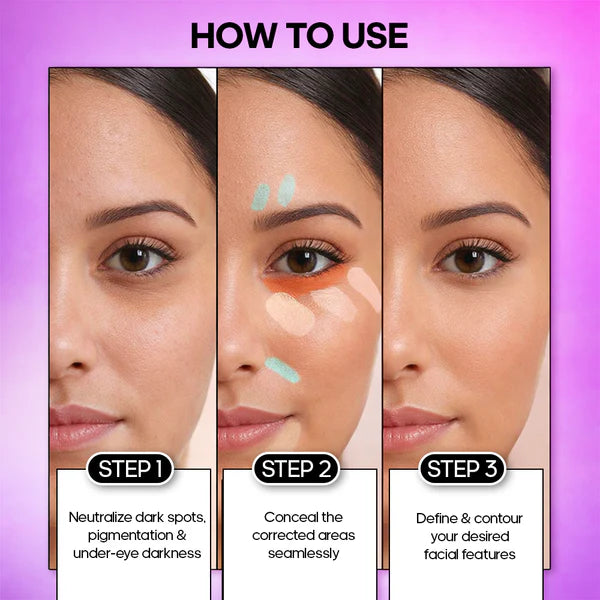 Recode Beauty Concealer, Colour Corrector & Contour Palette - 52 G