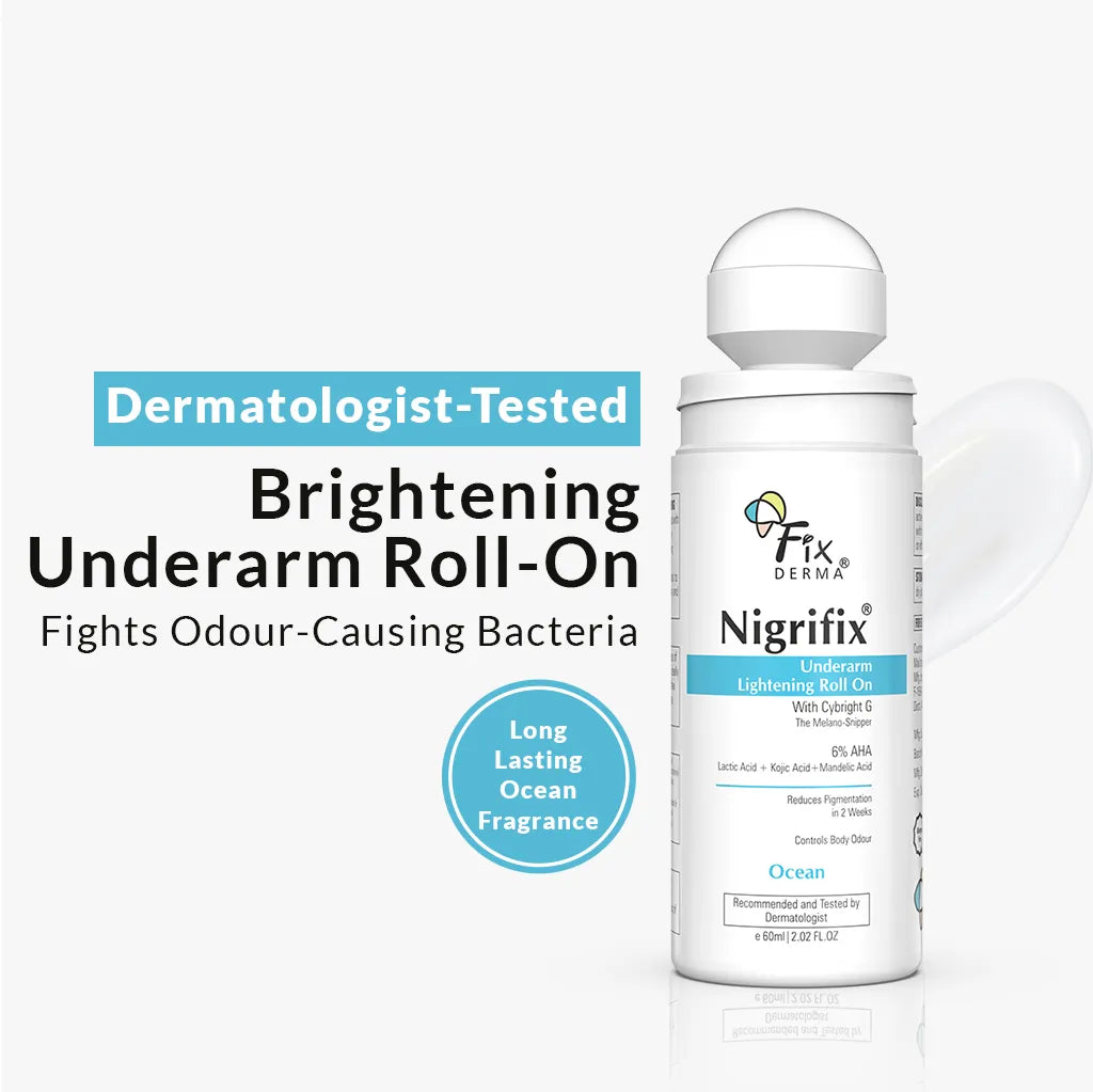 Nigrifix Underarm Lightening Roll On | 6% AHA to Reduce Underarm Pigmentation in 2 Weeks 60ml