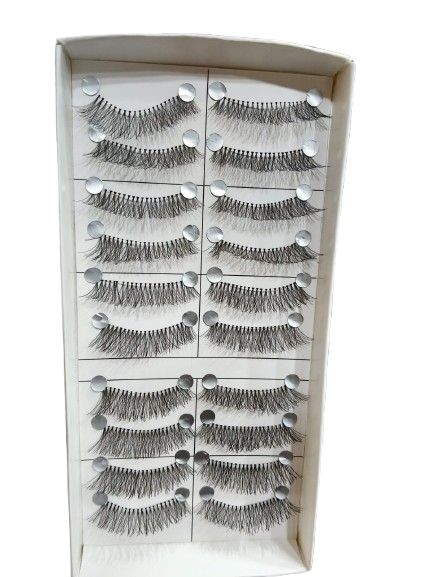 Gala Natural Hair False Eyelashes, 10 Pairs, Black