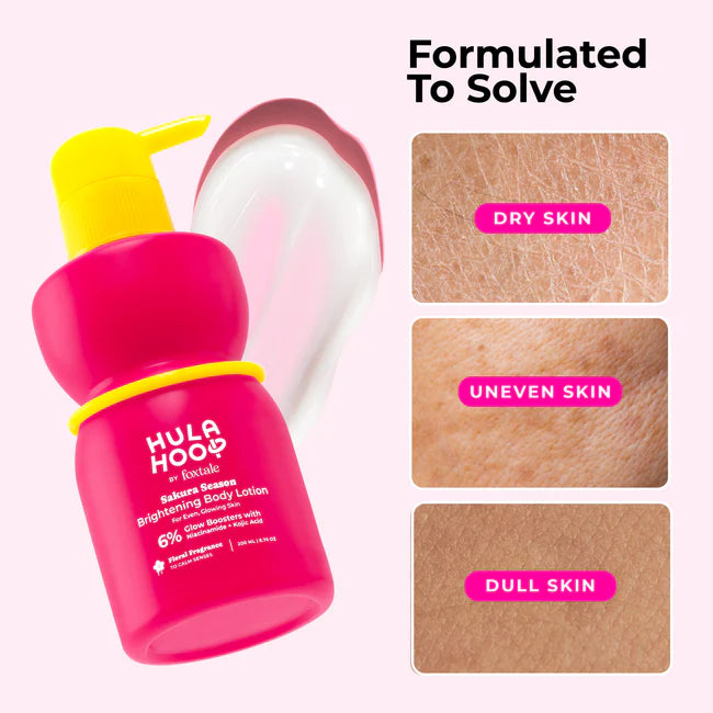 HULA HOOP By foxtale Brightening Body Lotion with Niacinamide & Kojic Acid
