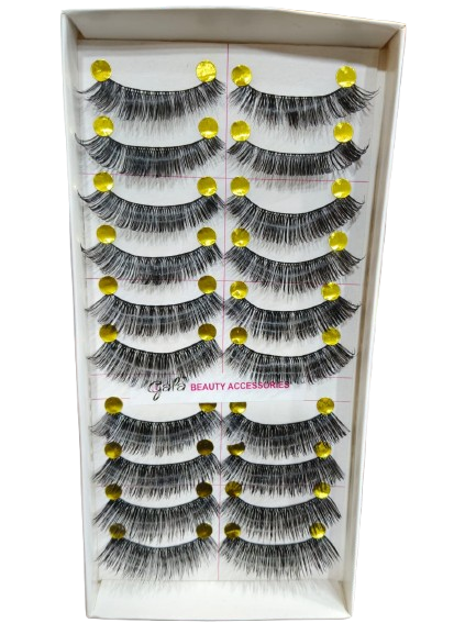 Gala Natural Hair False Eyelashes, 10 Pairs, Black
