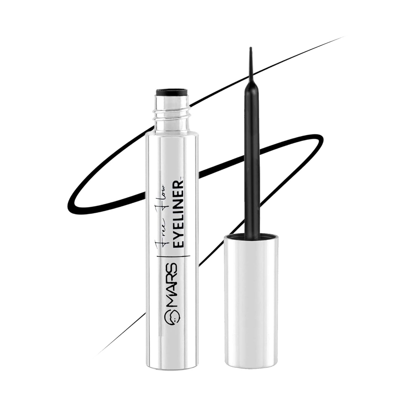 MARS Free Flow Eyeliner with Demi Matte Finish | Long Lasting, Smudge proof & Easy Glide Formula (6 ml)