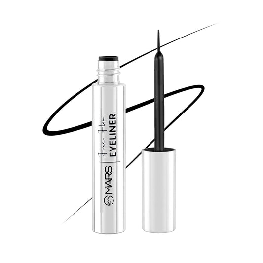 MARS Free Flow Eyeliner with Demi Matte Finish | Long Lasting, Smudge proof & Easy Glide Formula (6 ml)