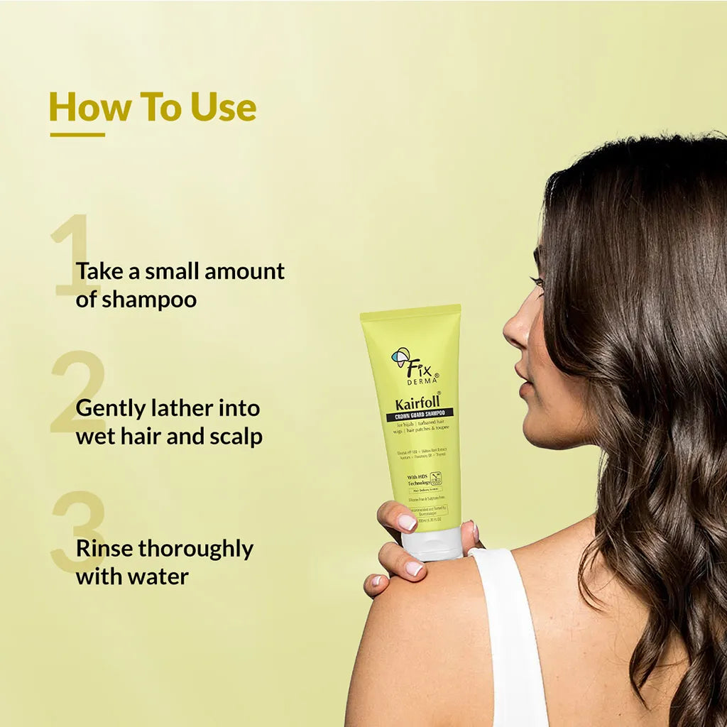 Fix Derma  Kairfoll Crown Guard Shampoo | Exfoliating Shampoo for Covered Hair and Scalp
