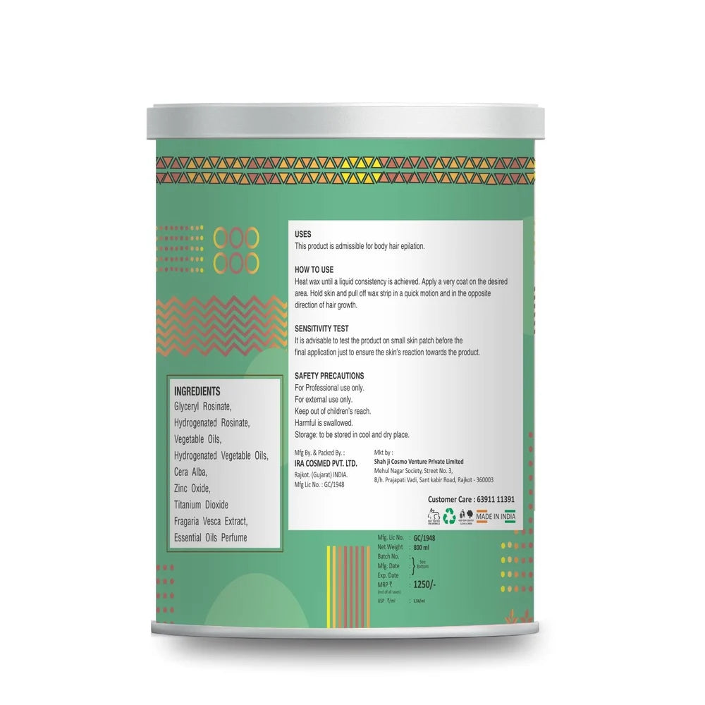 Ayres Professional Green Apple Cream Liposoluble Wax Painless Hair Removal Wax For Men & Women| Quick & Easy Tan Removal Waxing for Dy Skin| 800 ml, Pack of 1