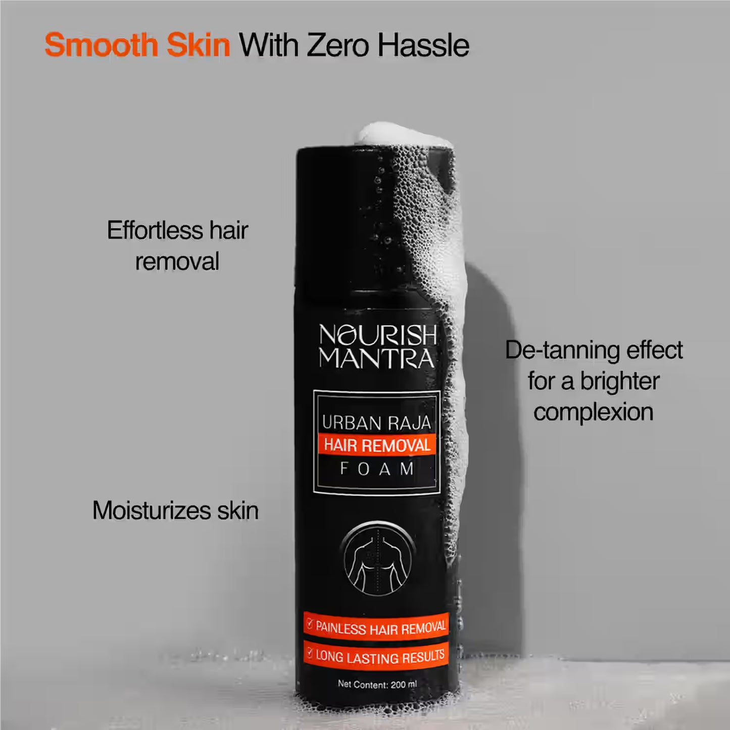 Nourish Mantra Urban Raja Hair Removal Foam for Painless Hair Removal (200ml)
