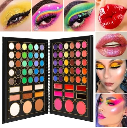 De'Lanci Just Dance 78 Color Eyeshadow Makeup Palette, Matte, Shimmers And Glitter Highly Pigmented Eye Long Lasting, Waterproof With Blush/Highlighter/Contour Bronzer/Lips