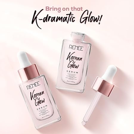 RENEE Korean Glow Serum 15ml, Lightweight, Non Greasy, Hydrates, Smoothens,Plump-up the Skin With Glassy-dewy Shine & Maintain Its Youthful Glow Hyaluronic Acid & Vitamin C