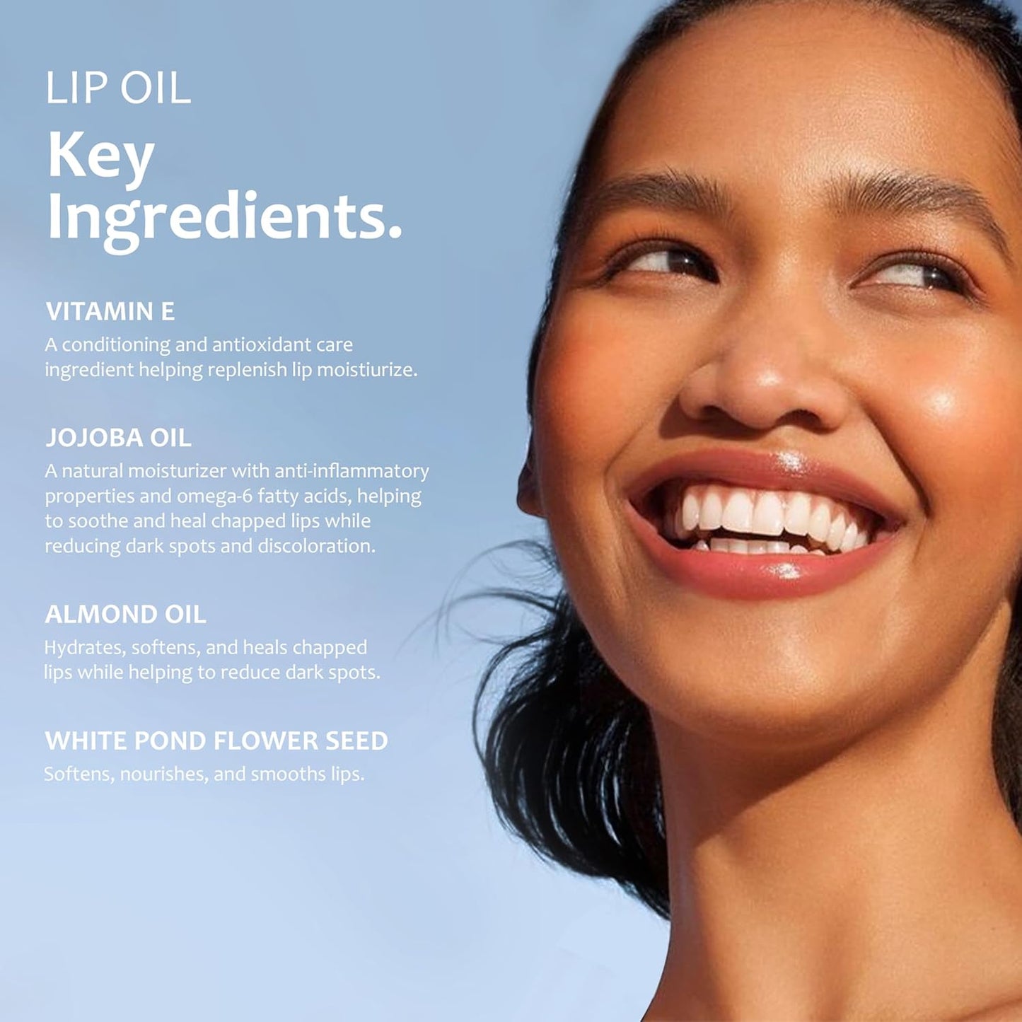 Justgold Lip Glow Oil for Naturally Plump and Hydrated Lips Enriched with Super Ingredients Jojoba Oil, Almond Oil, White Pond Flower Seed Oil, Vitamin-E for Long-Lasting Nourishment and Hydration
