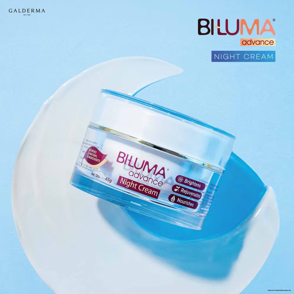 Biluma Night Cream, Vitamin C, Anti-Aging, Fades Fine Lines & Wrinkles, Light Weight (45 g)